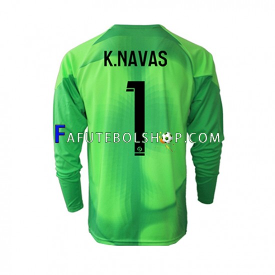 Camisa Goleiro 1 Paris Saint Germain Keylor Navas 1 2022-2023 manga longa ,Masculino