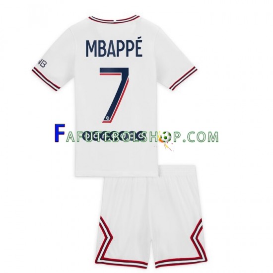 Camisa 4 Paris Saint Germain Mbappé Kylian 7 2021-2022 manga curta ,infantil