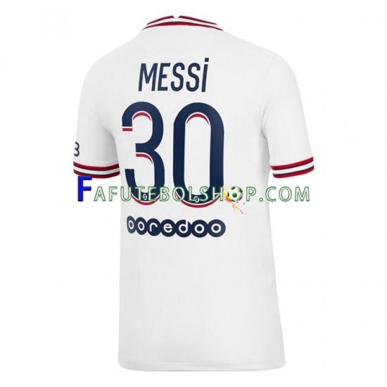 Camisa 4 Paris Saint Germain Lionel Messi 30 2021-2022 manga curta ,Masculino