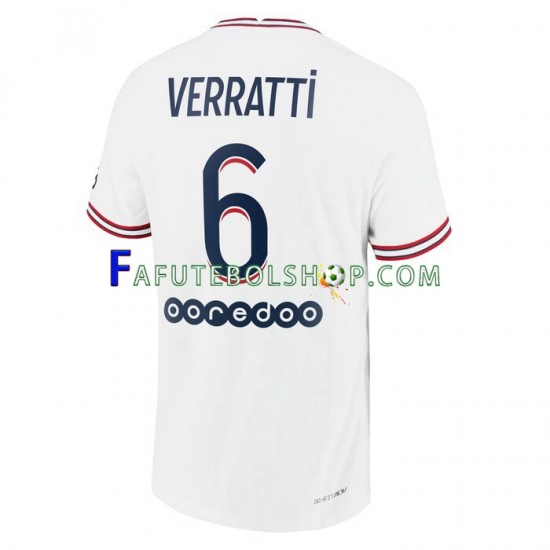 Camisa 4 Paris Saint Germain Marco Verratti 6 2021-2022 manga curta ,Masculino