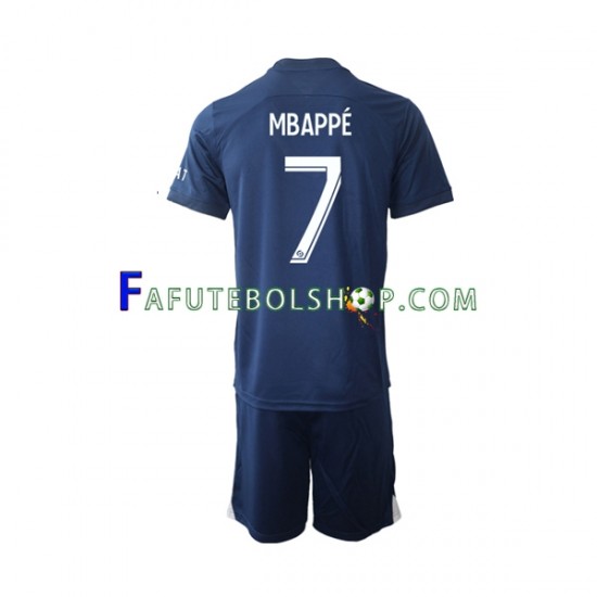 Camisa 1 Paris Saint Germain Mbappé 7 2022-2023 manga curta ,infantil