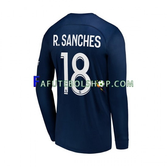 Camisa 1 Paris Saint Germain R.Sanches 18 2022-2023 manga longa ,Masculino