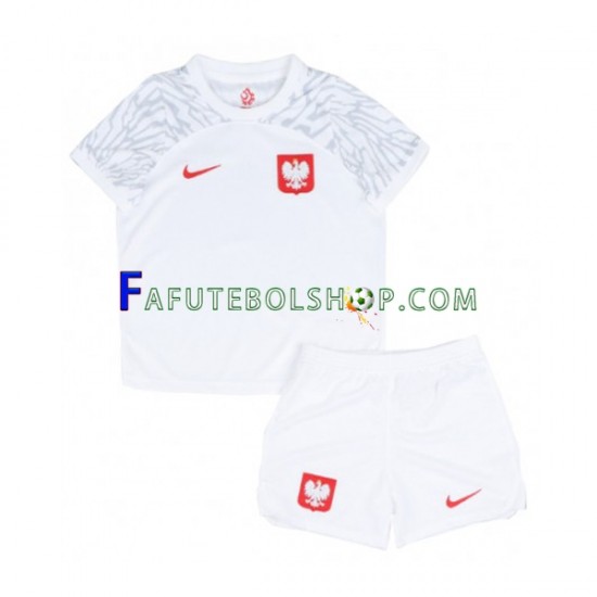 Camisa 1 Polônia Copa Do Mundo 2022 manga curta ,infantil