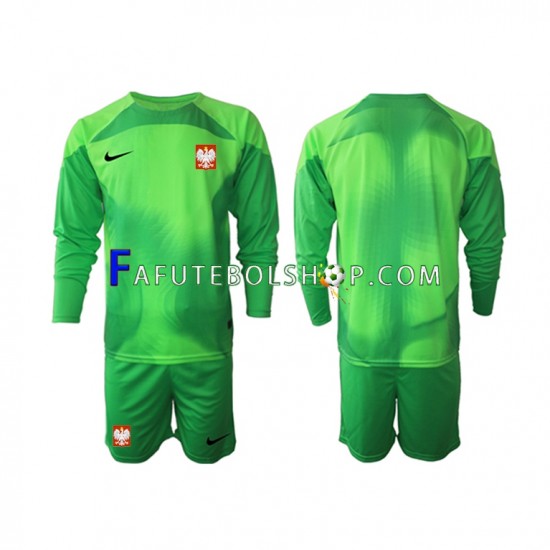 Camisa Goleiro 1 Polônia Copa Do Mundo 2022 manga longa ,infantil