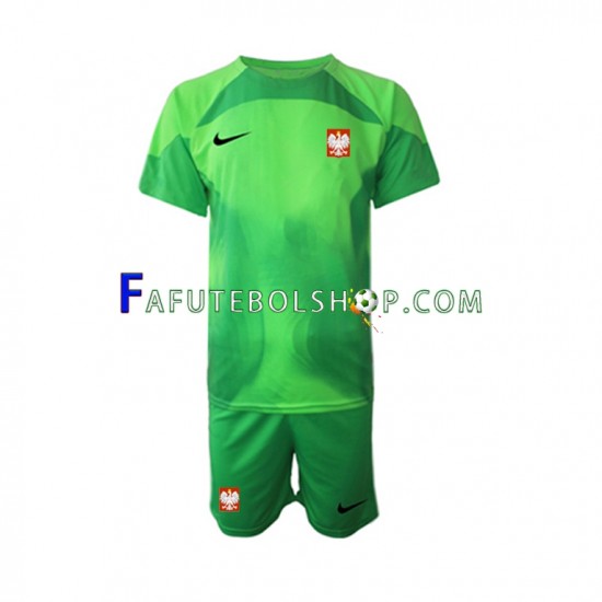 Camisa Goleiro 1 Polônia Copa Do Mundo 2022 manga curta ,infantil