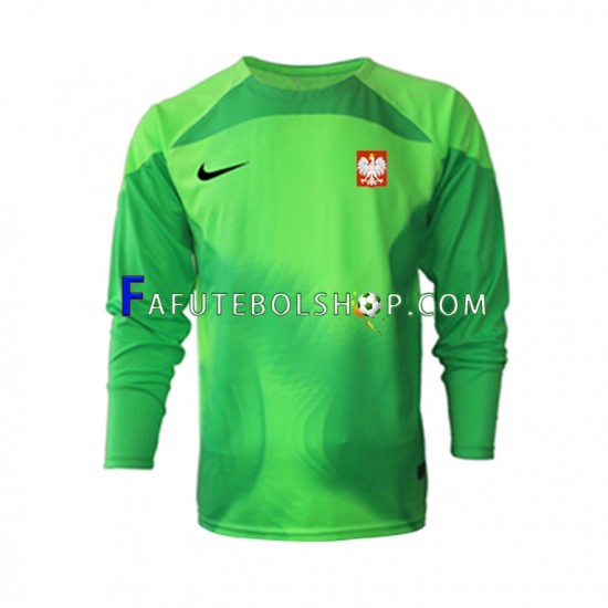 Camisa Goleiro 1 Polônia Copa Do Mundo 2022 manga longa ,Masculino