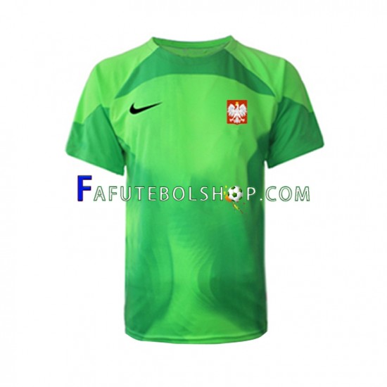 Camisa Goleiro 1 Polônia Copa Do Mundo 2022 manga curta ,Masculino