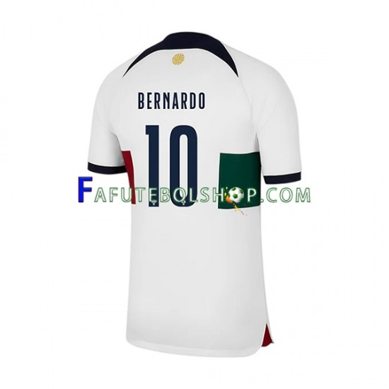 Camisa 2 Portugal Bernardo 10 Copa Do Mundo 2022 manga curta ,Masculino