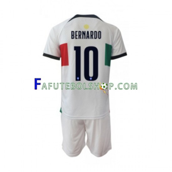 Camisa 2 Portugal Bernardo 10 Copa Do Mundo 2022 manga curta ,infantil