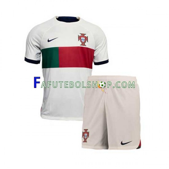 Camisa 2 Portugal Copa Do Mundo 2022 manga curta ,infantil