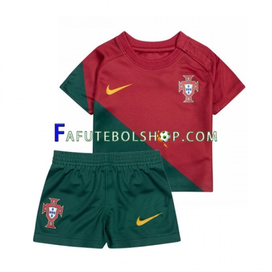 Camisa 1 Portugal Copa Do Mundo 2022 manga curta ,infantil