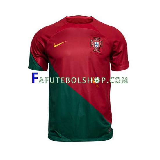 Camisa 1 Portugal Copa Do Mundo 2022 manga curta ,Masculino