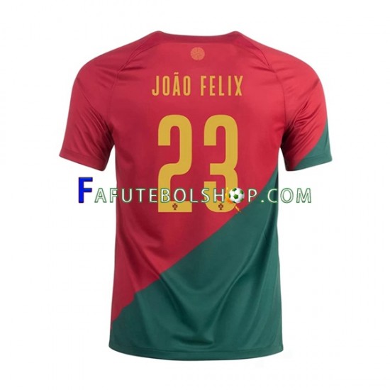 Camisa 1 Portugal Joao Felix 23 Copa Do Mundo 2022 manga curta ,Masculino