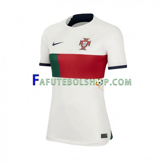 Camisa 2 Portugal Copa Do Mundo 2022 manga curta ,Feminino