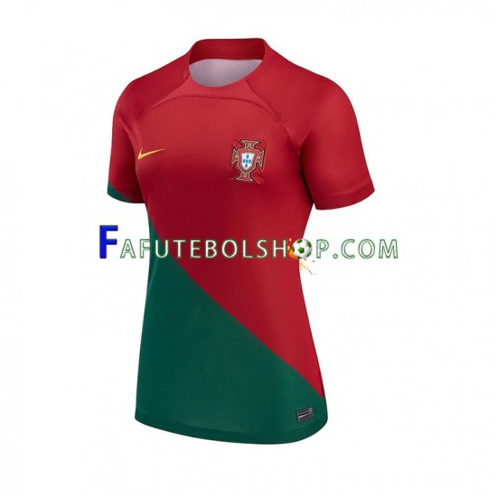 Camisa 1 Portugal Copa Do Mundo 2022 manga curta ,Feminino