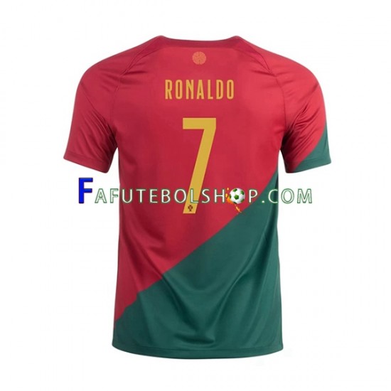 Camisa 1 Portugal Ronaldo 7 Copa Do Mundo 2022 manga curta ,Masculino