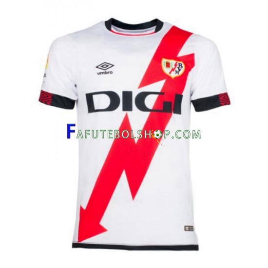 Camisa 1 Rayo Vallecano 2021-2022 manga curta ,Masculino