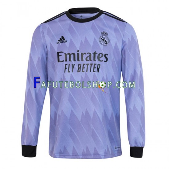 Camisa 2 Real Madrid 2022-2023 manga longa ,Masculino