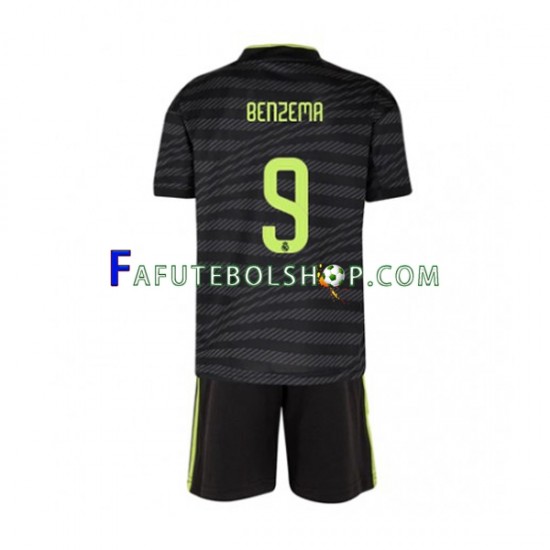 Camisa 3 Real Madrid Benzema 9 2022-2023 manga curta ,infantil