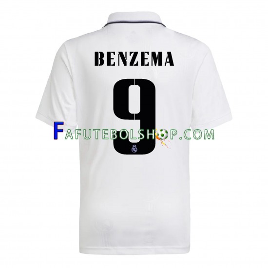 Camisa 1 Real Madrid Benzema 9 2022-2023 manga curta ,Masculino