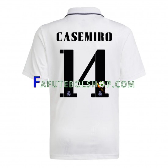 Camisa 1 Real Madrid Casemiro 14 2022-2023 manga curta ,Masculino