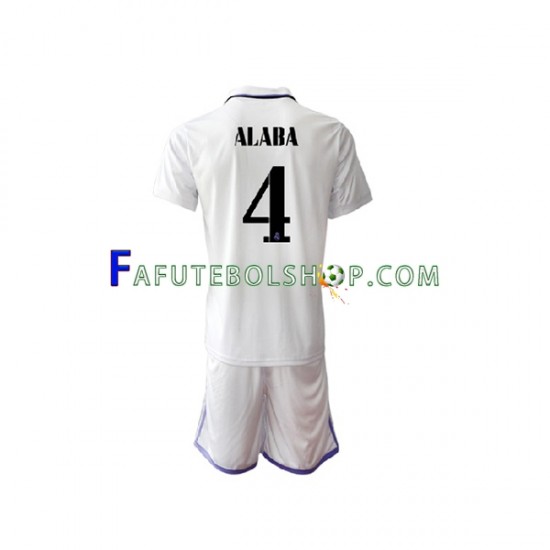 Camisa 1 Real Madrid David Alaba 4 2022-2023 manga curta ,infantil