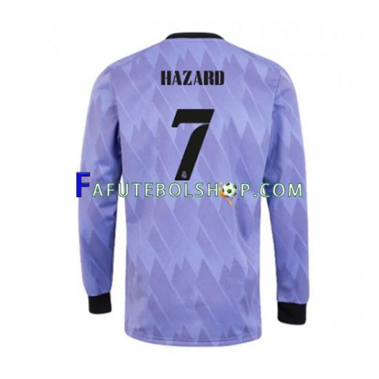 Camisa 2 Real Madrid Eden Hazard 7 2022-2023 manga longa ,Masculino