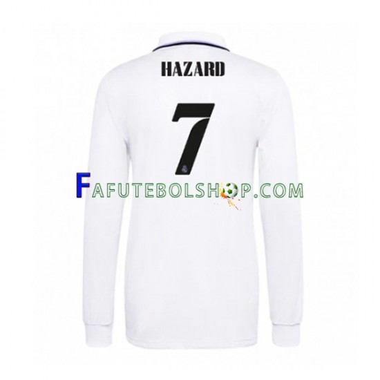 Camisa 1 Real Madrid Eden Hazard 7 2022-2023 manga longa ,Masculino