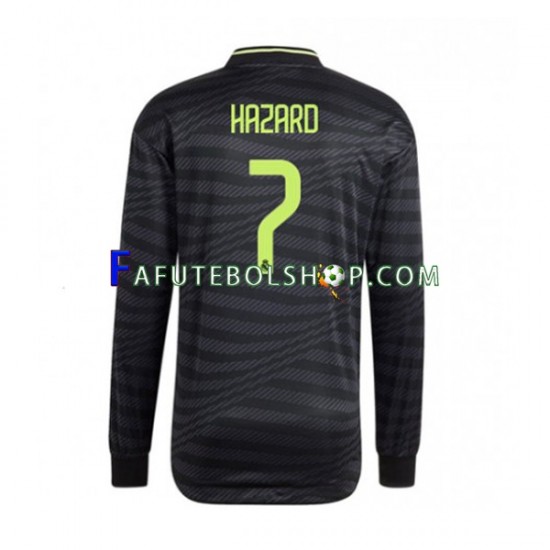 Camisa Real Madrid Eden Hazard 7 Thrid 2022-2023 manga longa ,Masculino