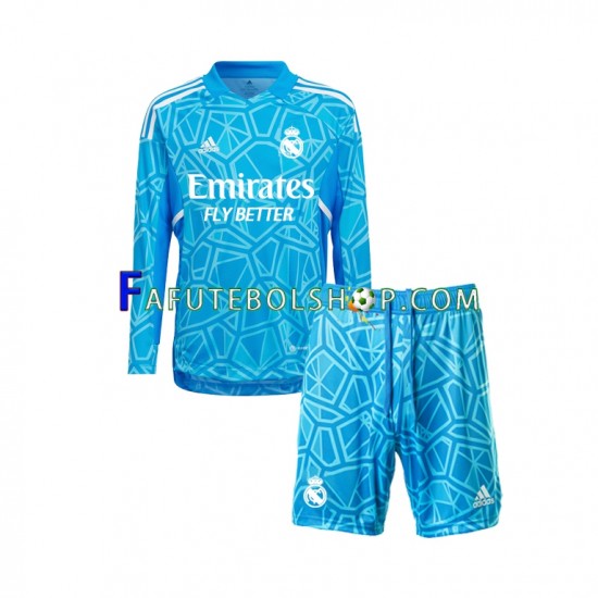 Camisa Goleiro 1 Real Madrid 2022-2023 manga longa ,infantil