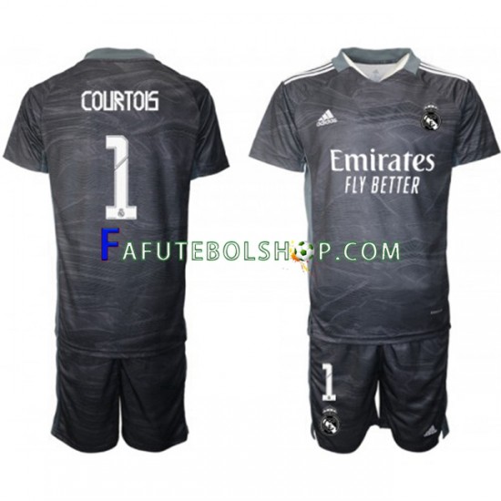 Camisa Goleiro 1 Real Madrid Thibaut Courtois 1 2021-2022 manga curta ,infantil