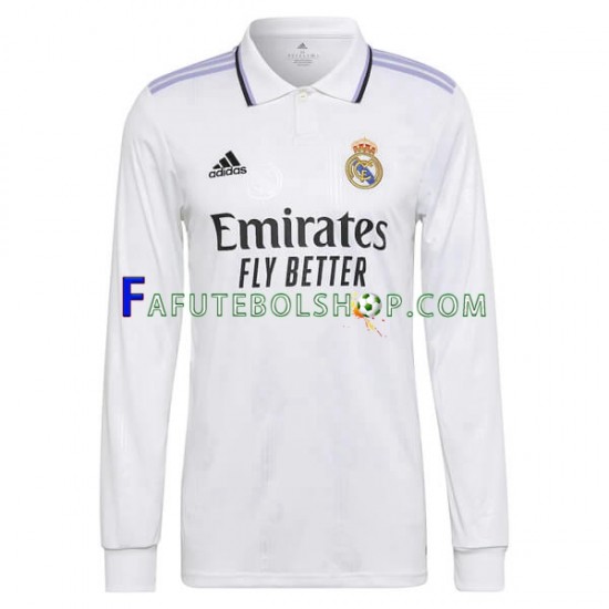 Camisa 1 Real Madrid 2022-2023 manga longa ,Masculino