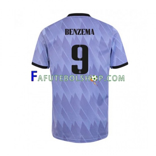 Camisa 2 Real Madrid Karim Benzema 9 2022-2023 manga curta ,Masculino