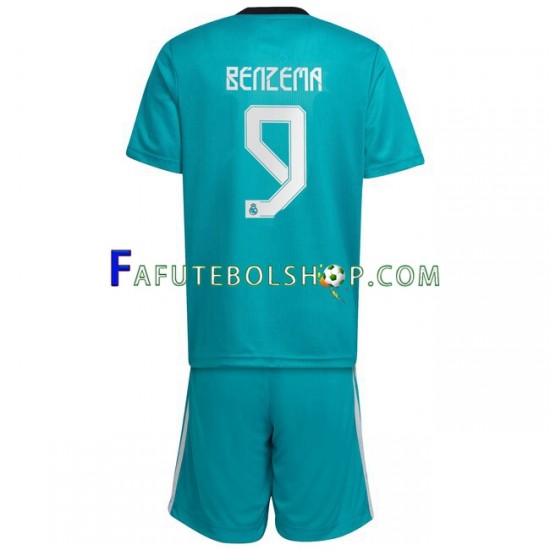 Camisa 3 Real Madrid Karim Benzema 9 2021-2022 manga curta ,infantil