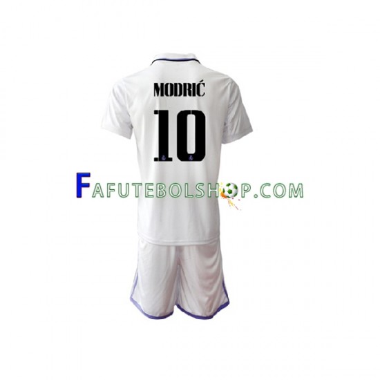 Camisa 1 Real Madrid Modrić Luka 10 2022-2023 manga curta ,infantil