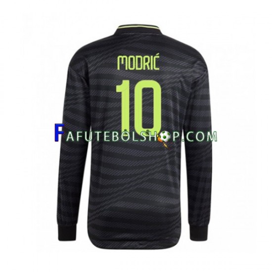 Camisa 3 Real Madrid Modrić 10 2022-2023 manga longa ,Masculino