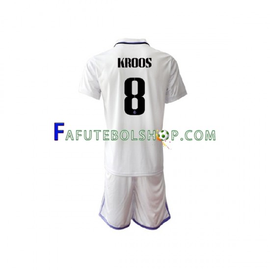 Camisa 1 Real Madrid Toni Kroos 8 2022-2023 manga curta ,infantil