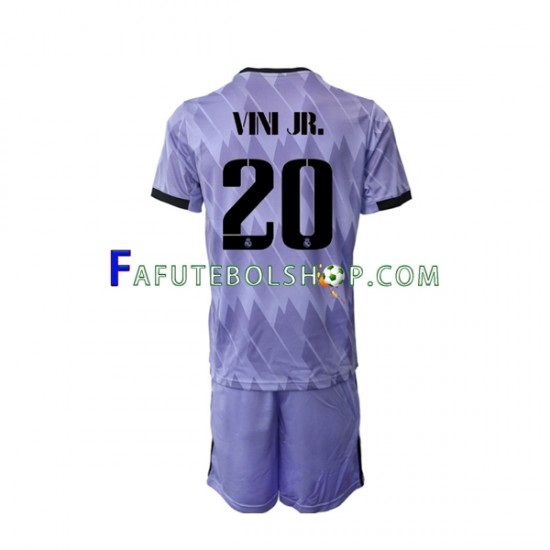 Camisa 2 Real Madrid Vinicius Junior 20 2022-2023 manga curta ,infantil