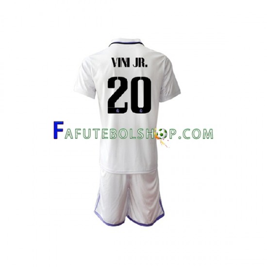 Camisa 1 Real Madrid Vinicius Junior 20 2022-2023 manga curta ,infantil