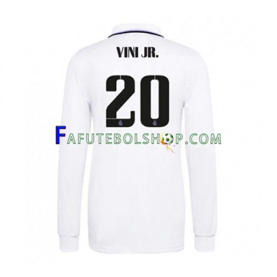 Camisa 1 Real Madrid Vinicius Junior 20 2022-2023 manga longa ,Masculino