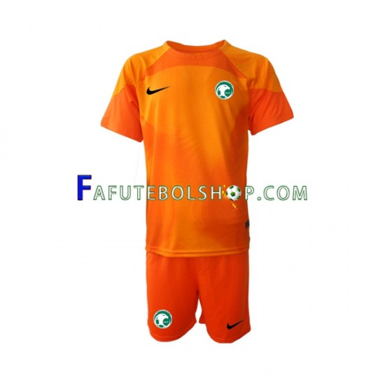 Camisa Goleiro 2 Arábia Saudita Copa Do Mundo 2022 manga curta ,infantil