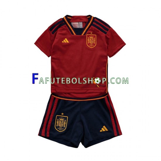 Camisa 1 Espanha Copa Do Mundo 2022 manga curta ,infantil