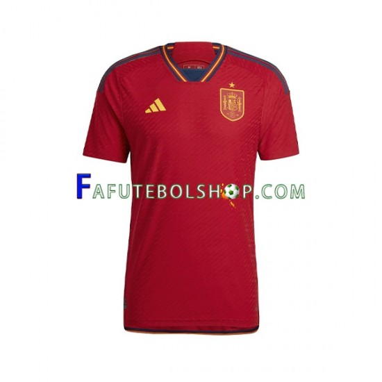 Camisa 1 Espanha Copa Do Mundo 2022 manga curta ,Masculino