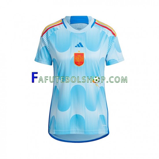 Camisa 2 Espanha Copa Do Mundo 2022 manga curta ,Feminino