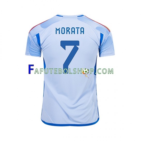 Camisa 2 Espanha MORATA 7 Copa Do Mundo 2022 manga curta ,Masculino