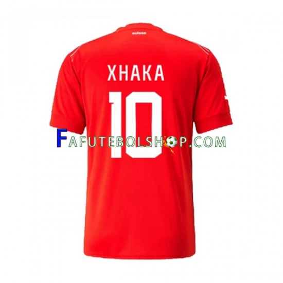 Camisa 1 Suíça Xhaka 10 Copa Do Mundo 2022 manga curta ,Masculino