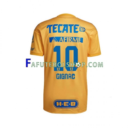 Camisa 1 Tigres UANL Andre-Pierre Gignac 10 2022-2023 manga curta ,Masculino