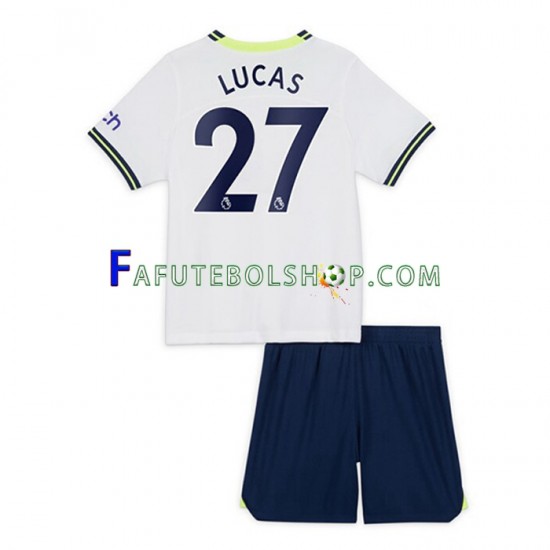 Camisa 1 Tottenham Hotspur Lucas Moura 27 2022-2023 manga curta ,infantil