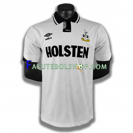 Camisa 1 Tottenham Hotspur 1990 Retrô manga curta ,Masculino