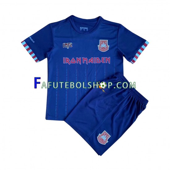 Camisa 2 West Ham United Iron Maiden manga curta ,infantil